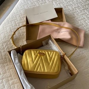 Stuart Weitzman Reana Gold cross bag